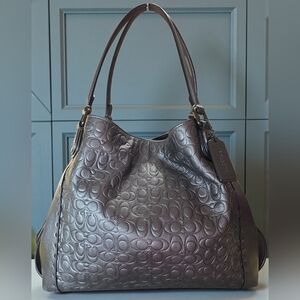 COACH Edie 31 2018 Signature Leather Shoulder Bag In EUC